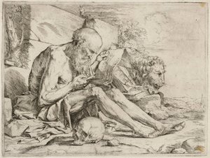 Den läsande helige Hieronymus av Jusepe de Ribera