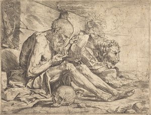Sankt Hieronymus läser av Jusepe de Ribera