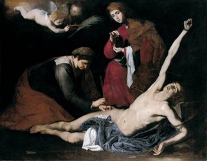 Sankt Sebastian botad av de heliga kvinnorna av Jusepe de Ribera