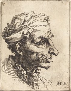 Litet groteskt huvud av Jusepe de Ribera