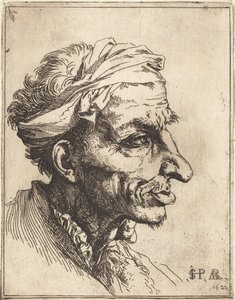 Litet groteskt huvud av Jusepe de Ribera