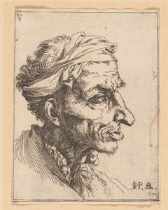 Litet groteskt huvud av Jusepe de Ribera