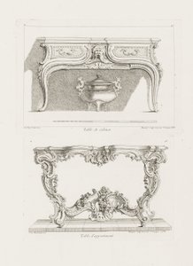Table de Cabinet., 6:e plattan (Studie för ett bord), pl. 47 i Oeuvre av Juste Aurèle Meissonnier