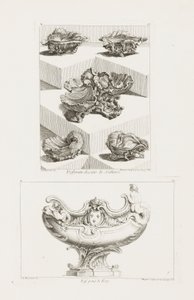 Different Desseins de Sallieres (olika mönster för salträtter), pl. 63 i Juste-Aureles verk av Juste Aurèle Meissonnier