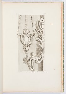 Kyrklampa, tallrik 83, från Oeuvres de Juste-Aurèle Meissonnier (Verk av Juste-Aurèle Meissonnier) av Juste Aurèle Meissonnier