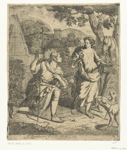 Pastoral scen sätter Granida i Daifilo av Justus Brouwer