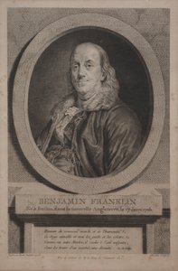 Benjamin Franklin, 1779. av Justus Chevillet