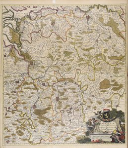 Ducatus Brabantiae tabula : continens Sacri imperii Marchionatum et Dominium Mechliniense / de novo accurate emendata per Iustinum Danckerum.