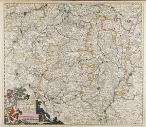 Ducatus Lutzenburgi nova et accurata tabula : cum adjacentibus provinciis et omnibus suis regionibus delineatio / per Iustinum Danckerts