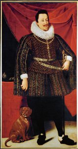 Kejsar Ferdinand II, gift med Maria Anna av Bayern och Eleonore Gonzaga ... (olja på duk) av Justus Sustermans