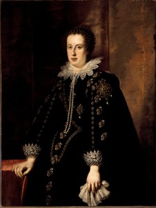 Porträtt av Claude de Medicis (Claudia de Medici) (1604-1648) Hustru till hertigen av Urbin Federico della Rovere då ärkehertig Leopold V av Österrike Tyrolen Målning av Justus Sustermans (1597-1681) 1600-talets Florens, Pitti-palatset