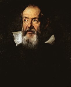 Porträtt av Galileo Galilei, italiensk astronom (olja på duk