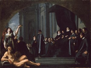 Senatorerna i Florens svär trohet till Ferdinando II de