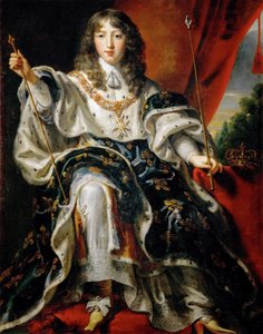 Ludvig XIV, kung av Frankrike 1638-1715 i sina kröningsdräkter