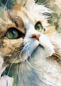Den nyfikna akvarellkatten av Justyna Jaszke
