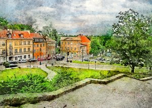 Utsikt över den historiska stadsparken av Justyna Jaszke