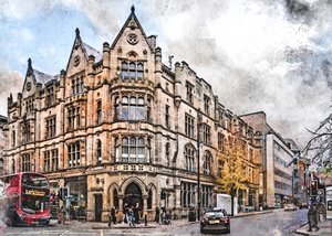 Det historiska Manchester Corner av Justyna Jaszke