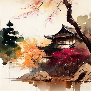Japanskt hösttempel av Justyna Jaszke