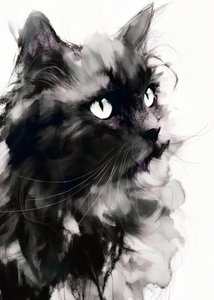 Mystiskt porträtt av en svart katt av Justyna Jaszke