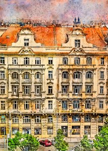 Ett utsmyckat europeiskt stadslandskap av Justyna Jaszke