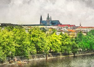 Prags slott och floden av Justyna Jaszke