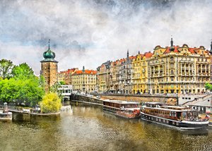 Utsikt över Prags gamla stad av Justyna Jaszke