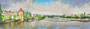 Skiss av utsikten över River City av Justyna Jaszke