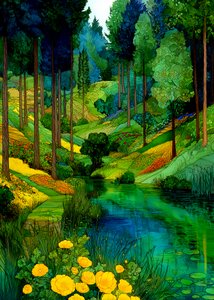 Den livfulla Forest River-dalen av Justyna Jaszke