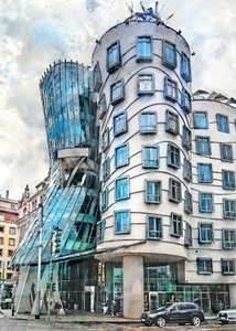 Prags vågformade arkitektur av Justyna Jaszke