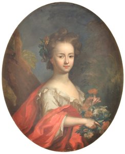 Ett barn med blommor av KMS 1587 Ubekendt