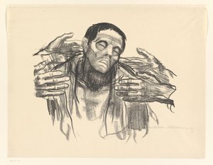Man och fyra händer Halva Ryssland (originaltitel) av Käthe Kollwitz (signed by artist)