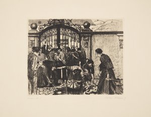 Ett vävarupplopp - storm av Käthe Kollwitz