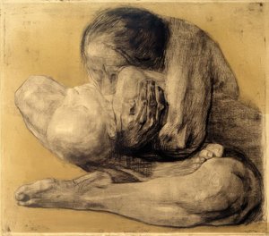 Käthe Kollwitz, kvinna med dött barn / 1903
