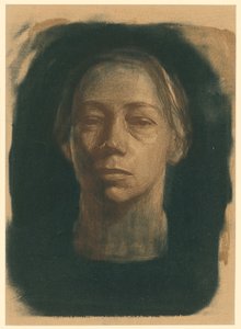 Självporträtt en face (1:a utgåvan) av Käthe Kollwitz