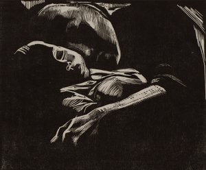 Sovande kvinna med barn av Käthe Kollwitz