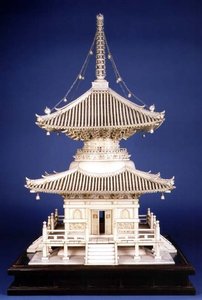Modell av en tempelhelgedom, sent 1800-tal av Kaigyokusai Masatsugu