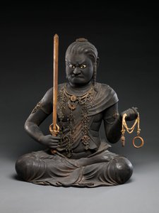 Fudō Myōō, tidigt 1200-tal (lack och guld med kristall) av Kaikei Kaikei