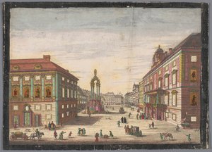 Utsikt över Hohe Markt i Wien Se Hochenmarck av Kaiserlich Franziskische Akademie (possibly)