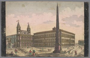 Utsikt över Piazza di San Giovanni i Laterano i Rom Utsikt över Place de St Lean de Lateran (titel på objekt) av Kaiserlich Franziskische Akademie