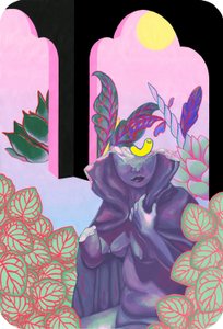 Garden Witch, 2019 (akryl på bomull) av Kam Tsz