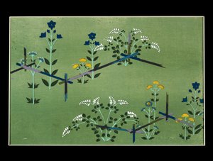 Höstblommor, studera för tyg av Kamisaka Sekka