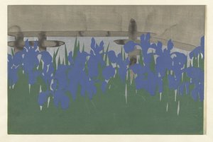 Iris, 1909 (träblockstryck) av Kamisaka Sekka