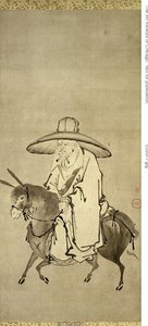 Poeten Du Fu rider på en åsna av Kanô Shigenobu