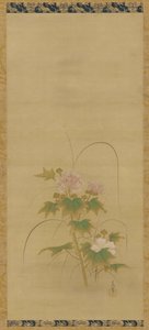 Hibiskus del av en uppsättning, Edo-period, mitten av 1600- och början av 1700-talet.