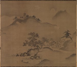 kinesiskt landskap av Kano Chikanobu