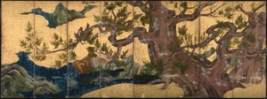 Cypress Tree Eight-vikt skärm, 1590