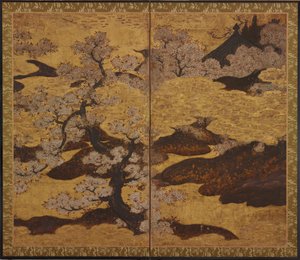 Blommande körsbärsträd, Edo-period, ca.1580-1635.