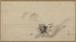 Landskap, Hängande rulle, 1600-tal av Kano Tanyu