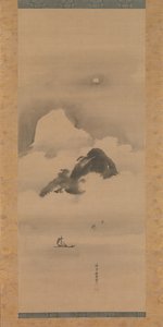 Landskap i månsken, efter 1662. av Kanō Tan’yū