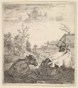 Kon och kalven, 1600-talet. av Karel Du Jardin